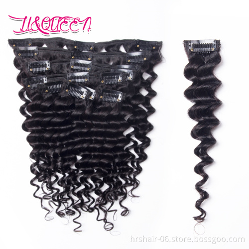 Clip In Human Hair Extensions Deep Wave Cuticle Aligned Cambodian Fast Shipping Human Hair Extension Clip Ins